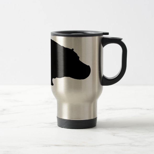 Hippo Silhouette Travel Mug (Right)