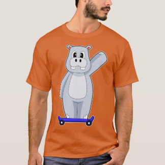 Hippo Skater Skateboard T-Shirt