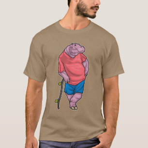 Hippo Skater Skateboard T-Shirt