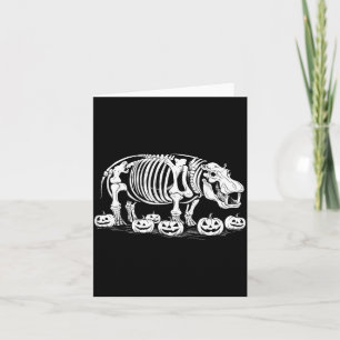 Hippo Skeleton Birthday Halloween Mens Womens Kids Card