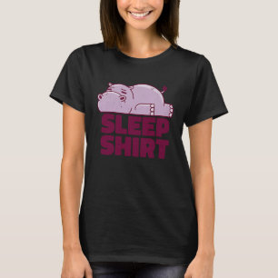 Hippo Sleep  Nap Taker Lazy Animal Sarcastic Retro T-Shirt