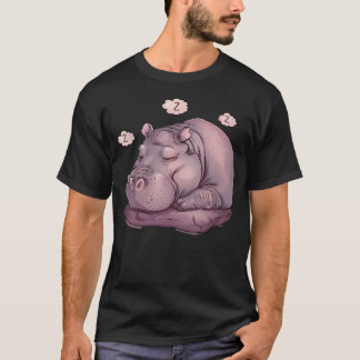 Hippo Sleeping Napping Hippo Sleep Lover Sleeping T-Shirt