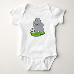 Hippo Soccer player Soccer Baby Bodysuit