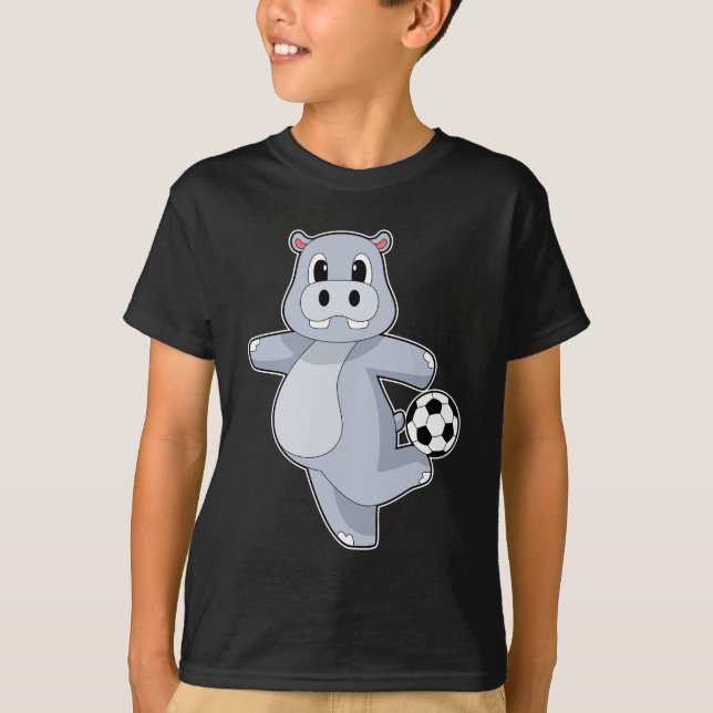 Hippo Soccer player Soccer Sports T-Shirt (Front)
