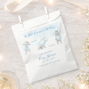 Hippo Somersault Baby Boy Shower Favour Bags