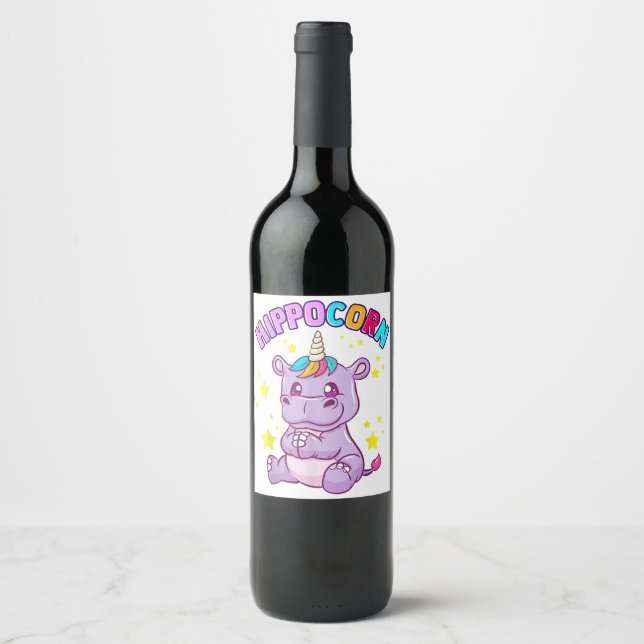Hippo Sparkling Wine or Wine Labels  (Front)