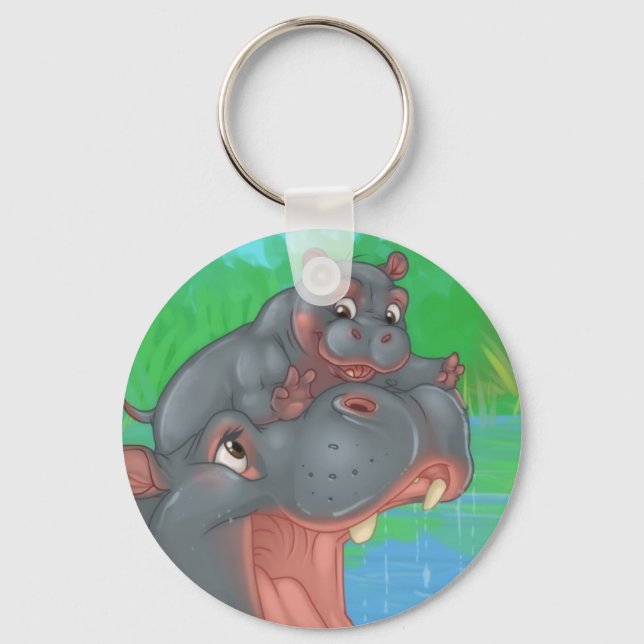 Hippo Splash Keyring (Front)