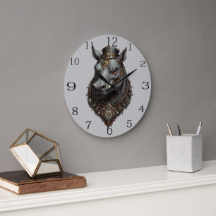Hippo Steampunk Design,  Large Clock