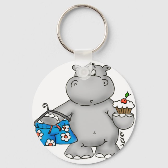 Hippo_Summer_Conflict.png Key Ring (Front)