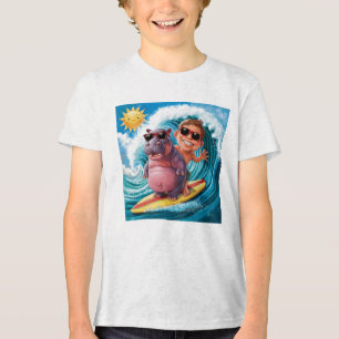 HIPPO SURFING Tri-Blend SHIRT