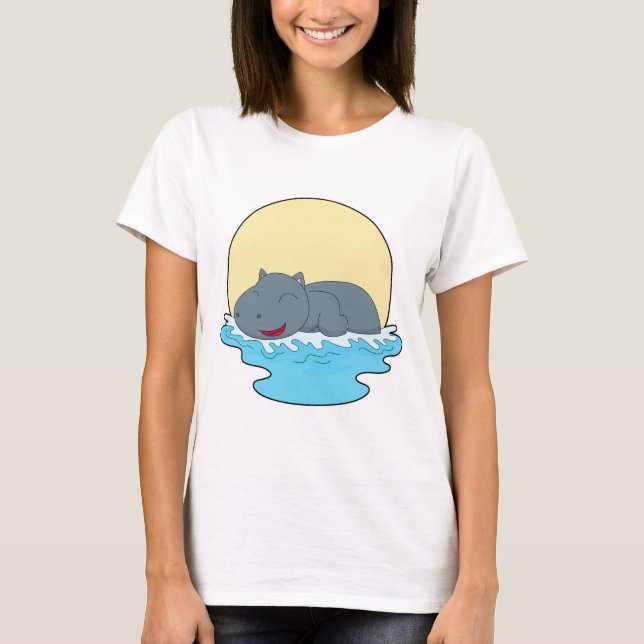 Hippo Swimming T-Shirt (Front)