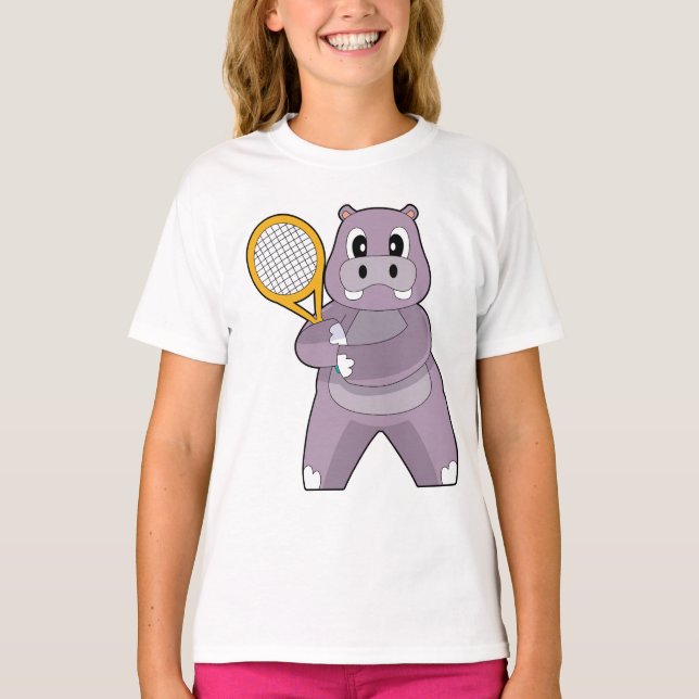 Hippo Tennis Tennis racket T-Shirt (Front)