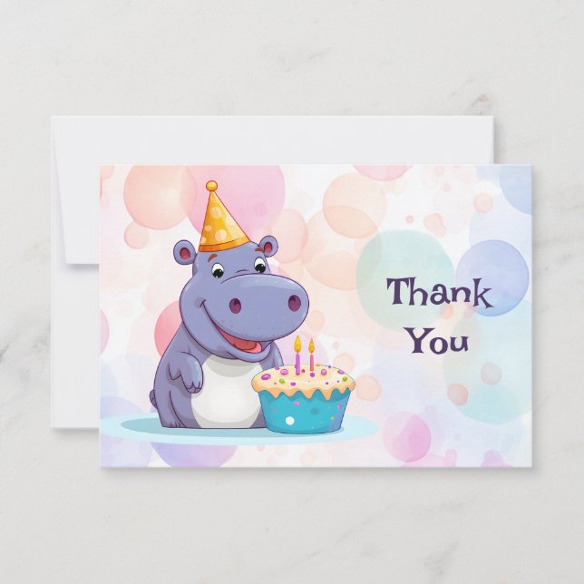 Hippo Thank You Card (Front)
