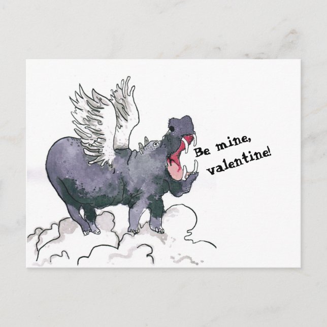 Hippo valentine card (Front)