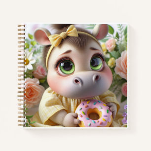 Hippo with a Donut, by Natasha Us   Notebook