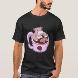 Hippo with Cup of Coffee T-Shirt