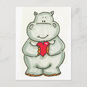 Hippo with Heart Postcard