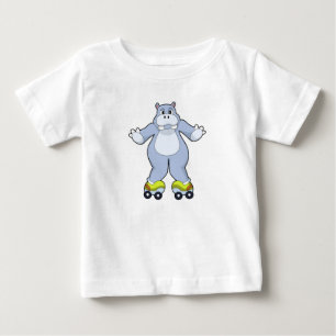 Hippo with Roller skates Baby T-Shirt