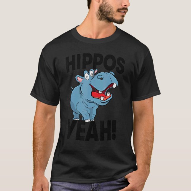 Hippo Yeah   Women Hippopotamus Party T-Shirt (Front)