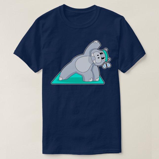 Hippo Yoga Gymnastics T-Shirt (Design Front)