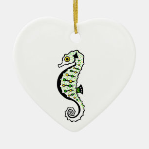 Hippocampus - Cute SEAHORSE - Ocean wildlife - Ceramic Tree Decoration