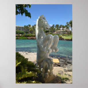 Hippocampus (Sea-Horse) Statue, Waikoloa, Hawaii Poster
