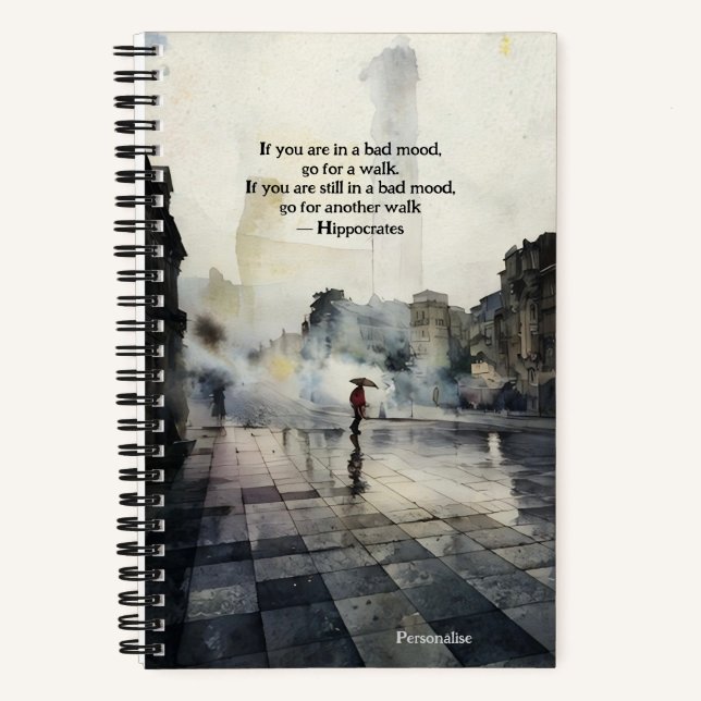 Hippocrates Bad Mood Quote Personal City Journal (Front)
