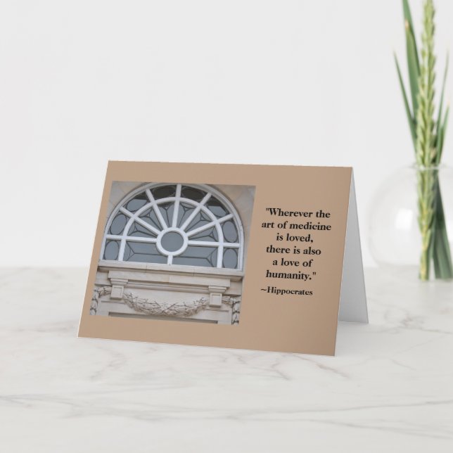Hippocrates Medical Degree Congratulations Card (Front)