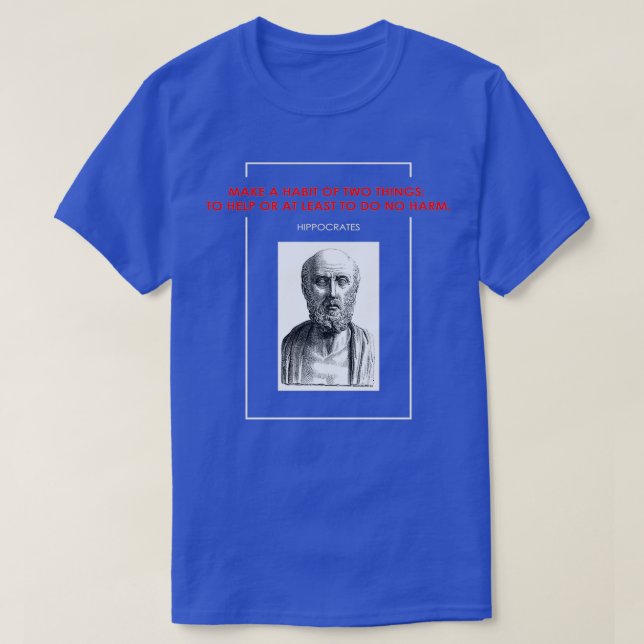 Hippocrates quote simple black BG T-Shirt (Design Front)