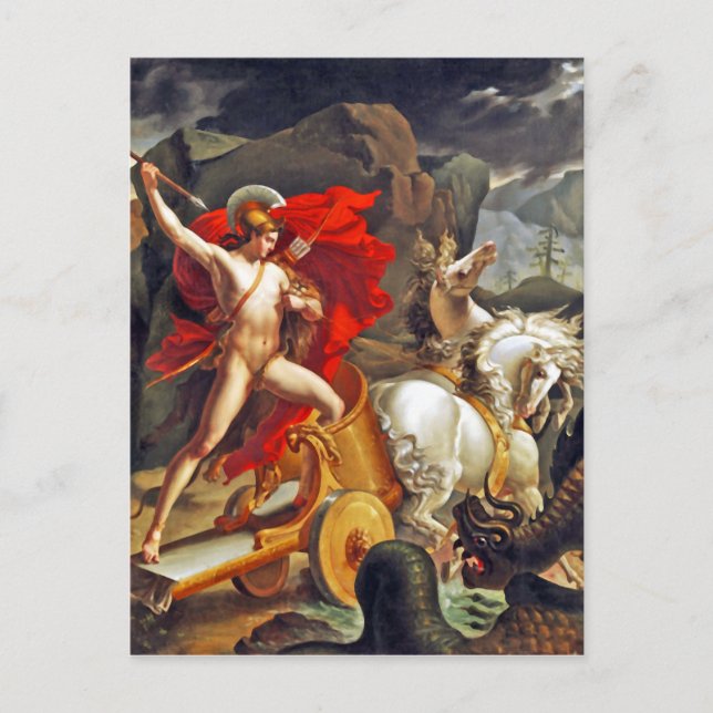 Hippolytus and Sea Monster by Bordier du Bignon Postcard (Front)