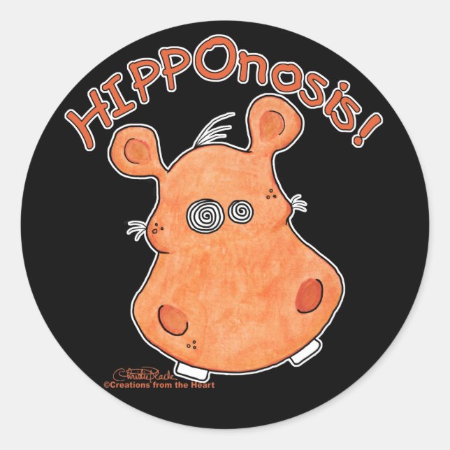 HIPPOnosis! Classic Round Sticker (Front)
