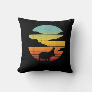 Hippopotamus 60s 70s Hippo Hippo Lover Cushion