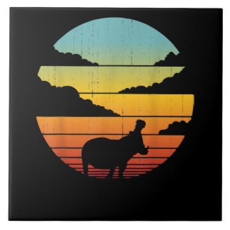 Hippopotamus 60s 70s Hippo |  Hippo Lover Tile