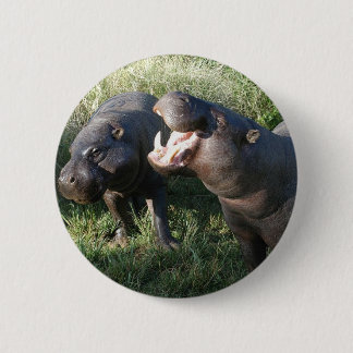 Hippopotamus 6 Cm Round Badge