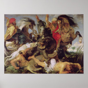 Hippopotamus and Crocodile Hunt, c.1615-16 Poster
