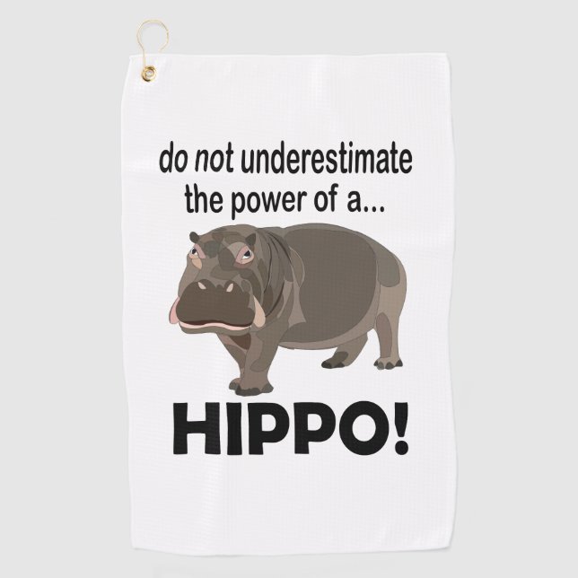 Hippopotamus Animal Funny Hippo Golf Towel (Front)