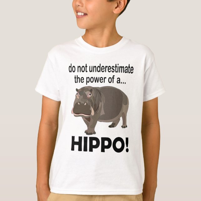 Hippopotamus Animal Funny Hippo Kids T-Shirt (Front)