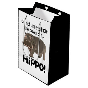 Hippopotamus Animal Funny Hippo  Medium Gift Bag