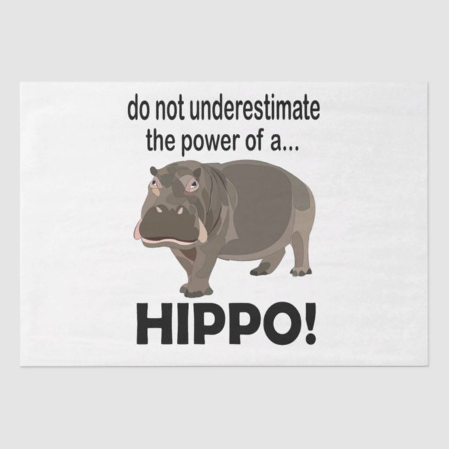 Hippopotamus Animal Funny Hippo  Tissue Paper (Front)