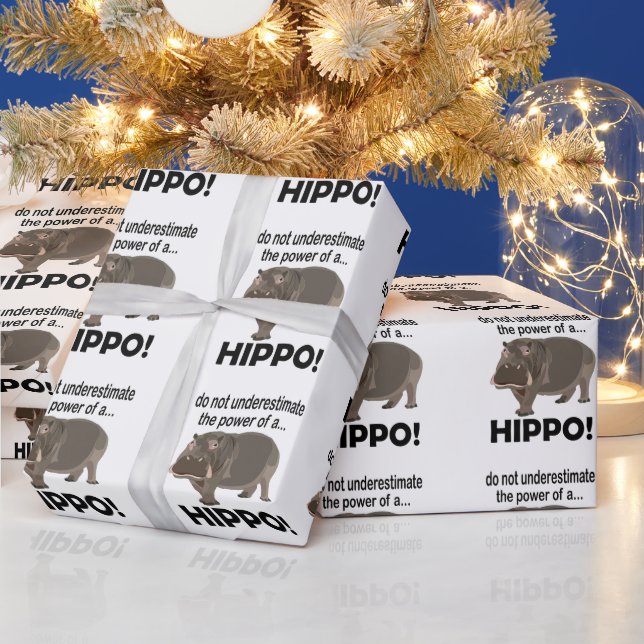 Hippopotamus Animal Funny Hippo  Wrapping Paper (Holidays)