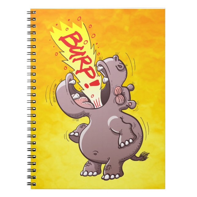 Hippopotamus Burping Loudly Notebook (Front)