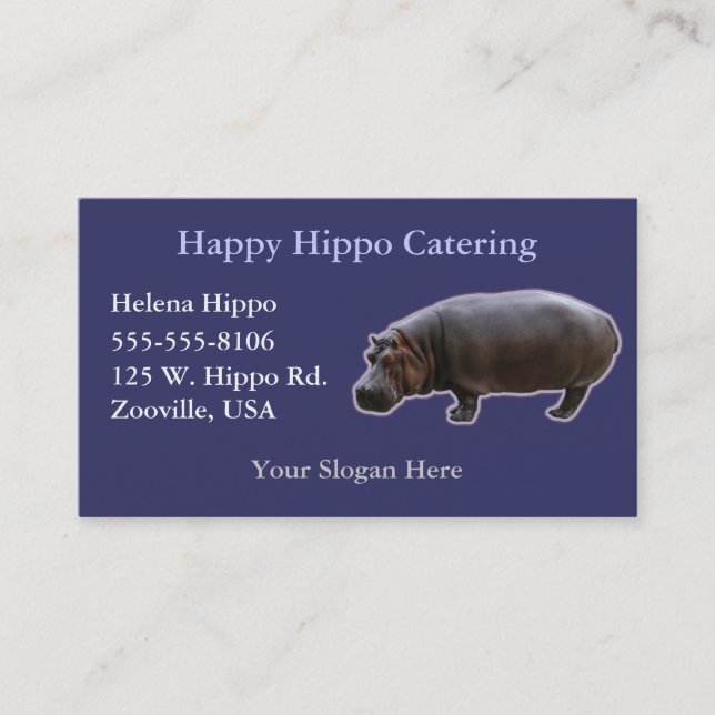 Hippopotamus Business Cards (Front)