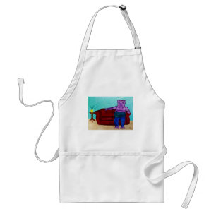 Hippopotamus Cartoon Standard Apron