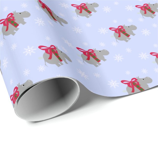 Hippopotamus Christmas  Wrapping Paper (Roll Corner)