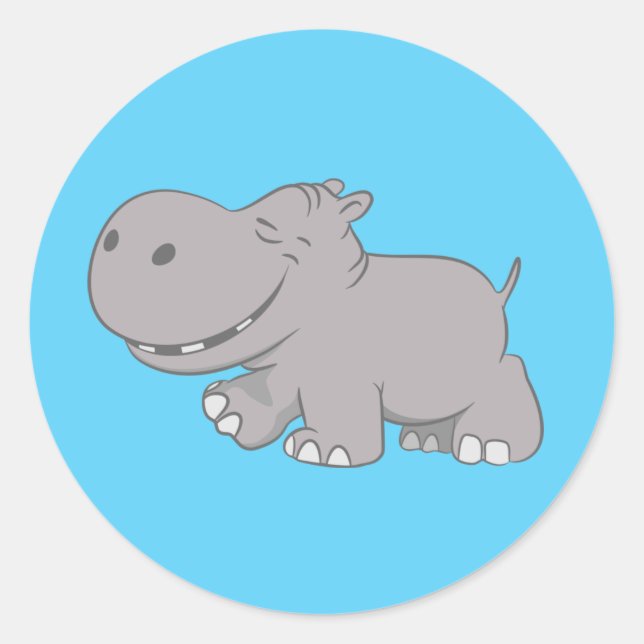 Hippopotamus Classic Round Sticker (Front)