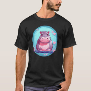 Hippopotamus Cute Hippo Hearts Safari Zoo Animal   T-Shirt