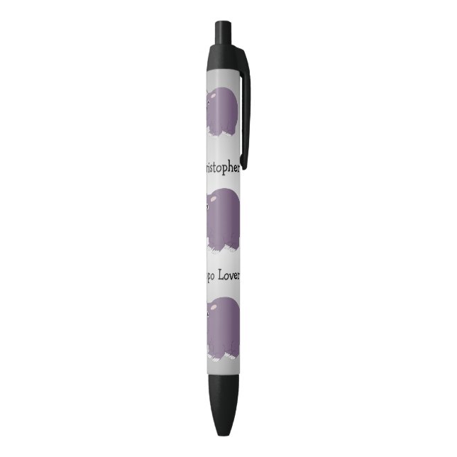Hippopotamus Design Black Ink Pen (Bottom (Vertical))
