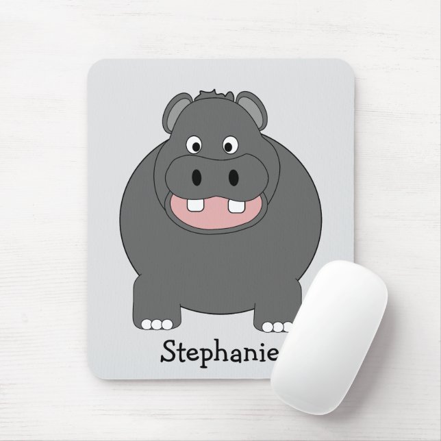 Hippopotamus Design Mouse Mat (With Mouse)