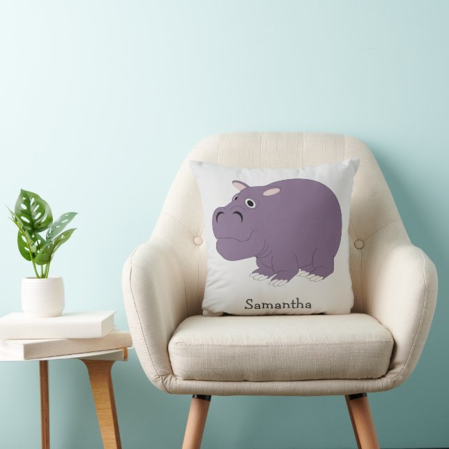 Hippopotamus Design Personalised Cushion (Chair)