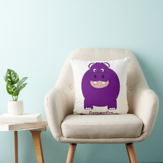 Hippopotamus Design Personalised Cushion